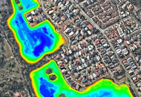 Bathymetric Survey Aerial Photo & Survey - Maylands Lakes