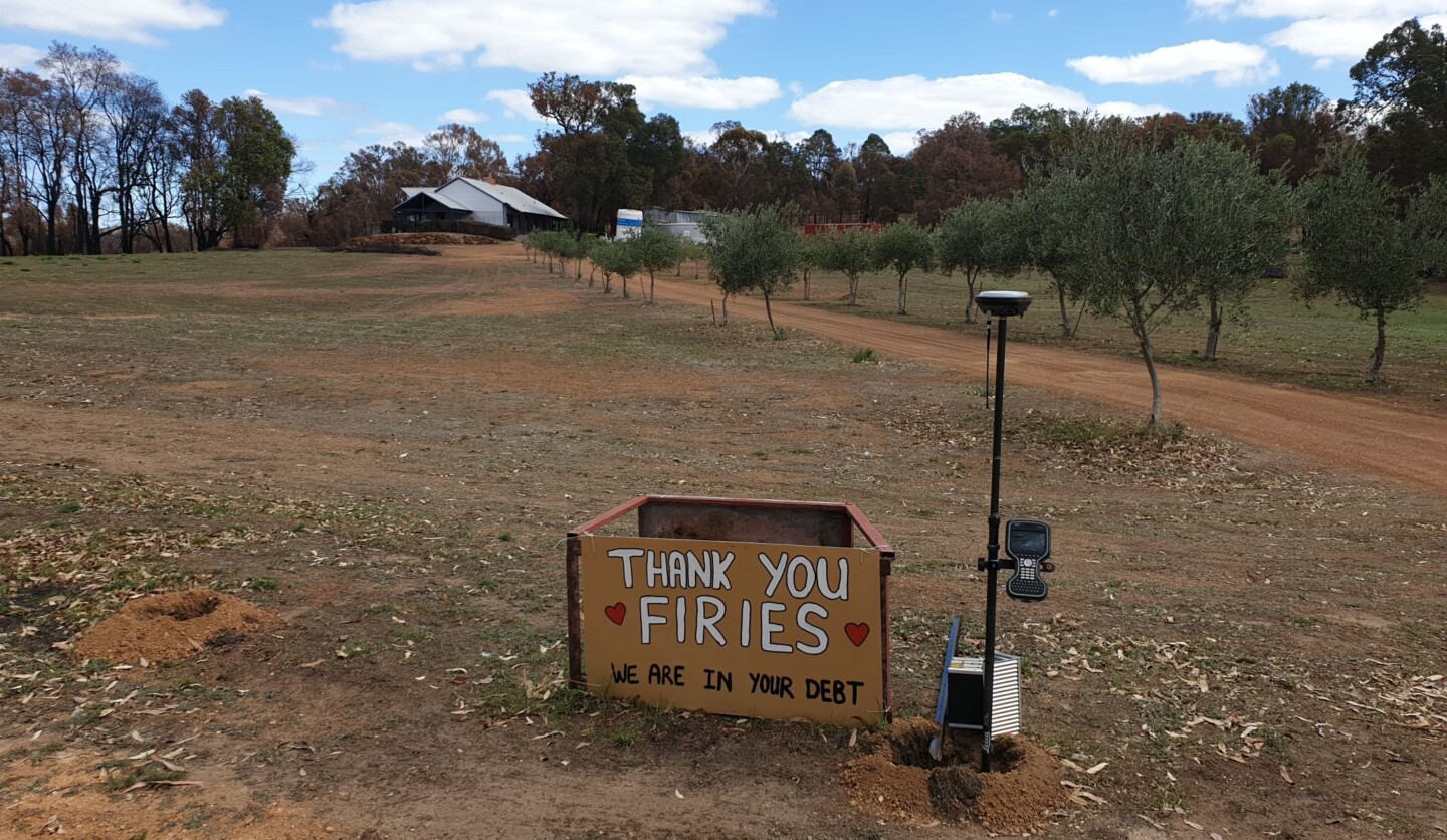 RM Surveys help to rebuild fire-affected Gidgegannup community.